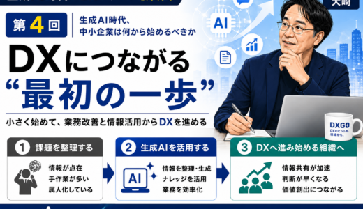 実践ブログ「生成AI時代のDX　次の一手」 第4回　生成AI時代、中小企業は何から始めるべきか？DXにつながる“最初の一歩”　